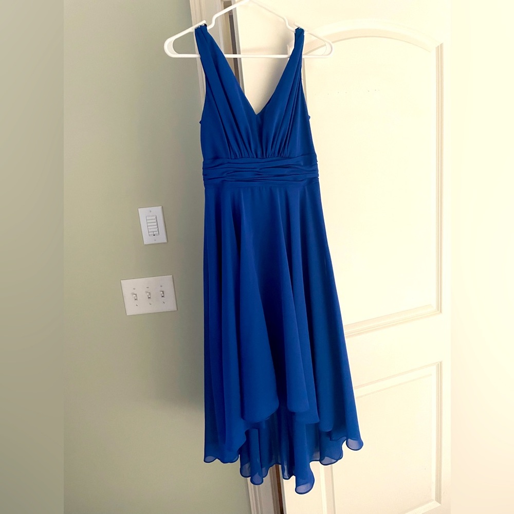 Royal blue high low dress